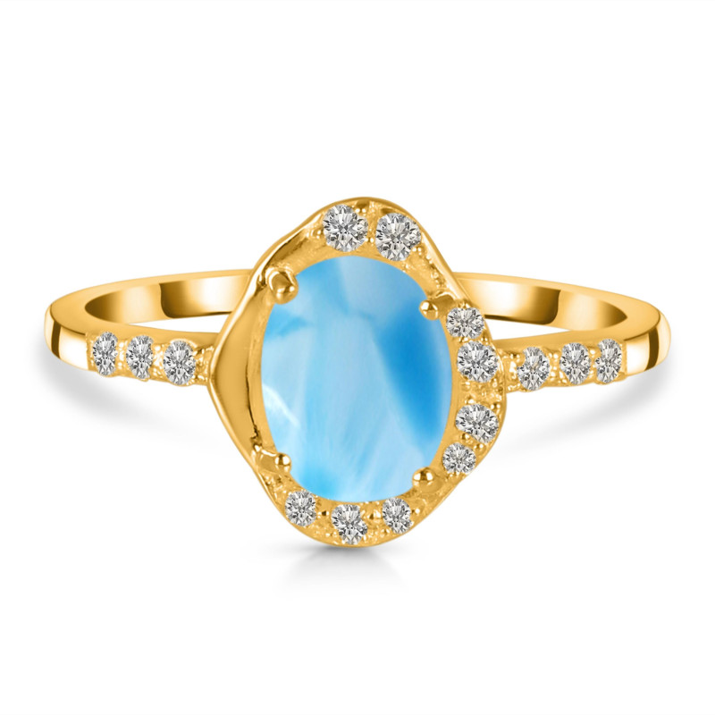 Larimar & White Topaz Ring LAR-RR-359.