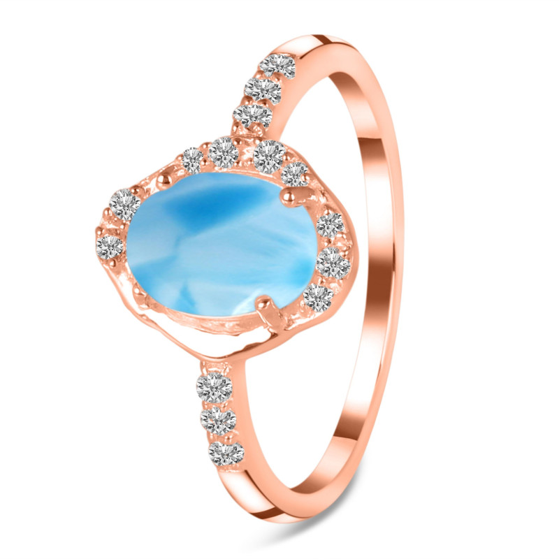 Larimar & White Topaz Ring LAR-RR-359.