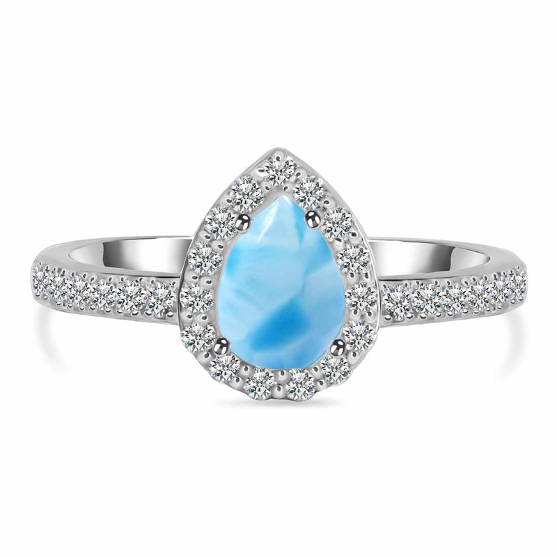 Larimar & White Topaz Ring LAR-RR-40.