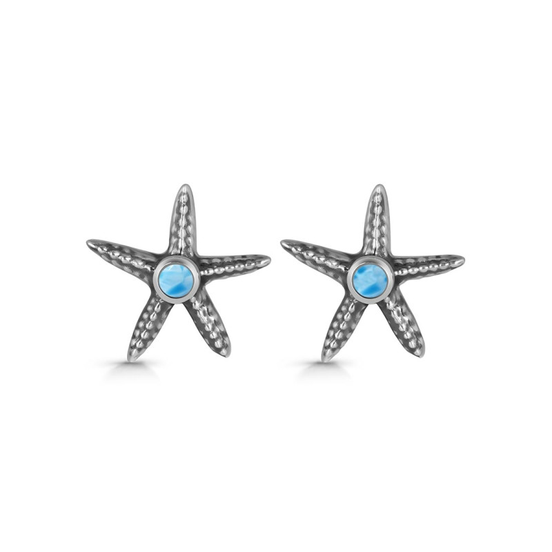 Larimar Star Fish Stud Earring LAR-RUE-2.