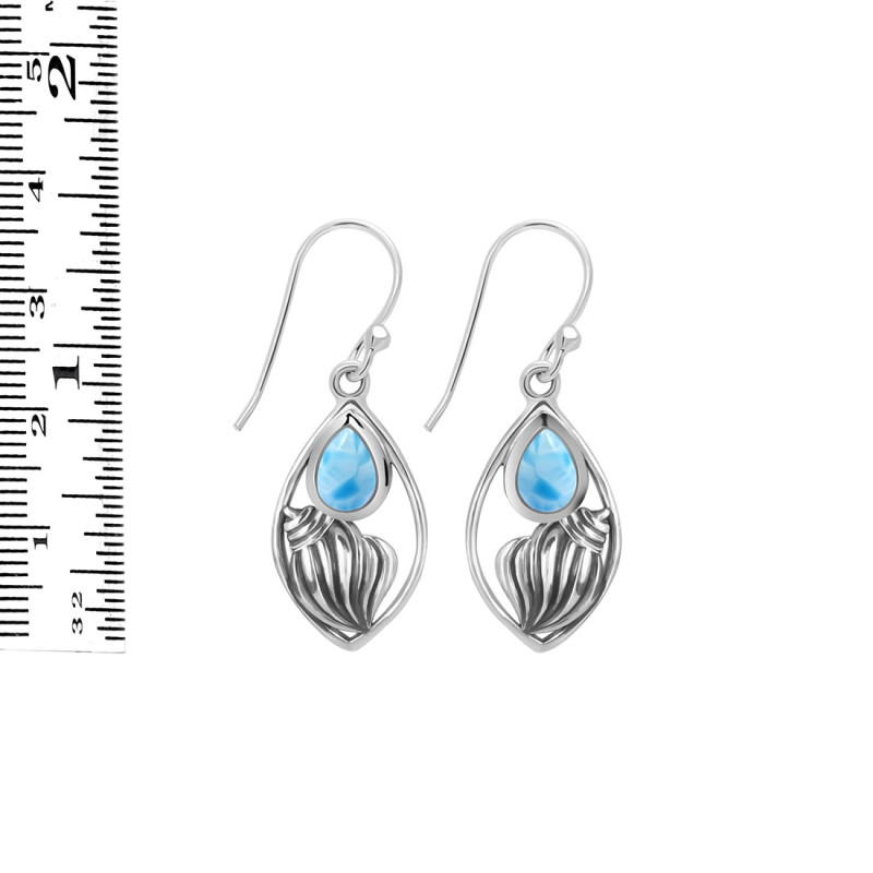 Larimar Shell Earring LAR-RUE-6.