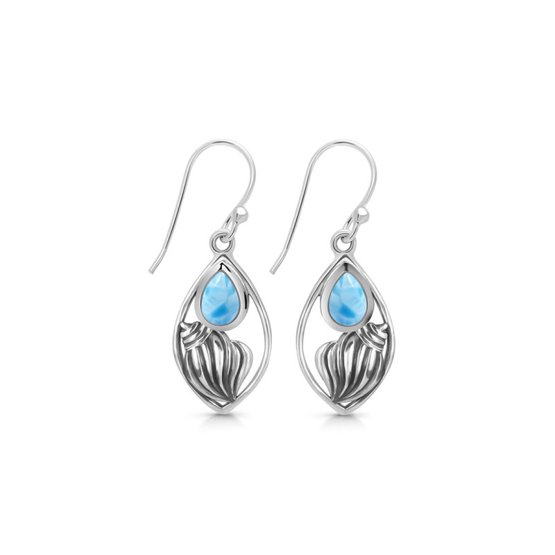 Larimar Shell Earring LAR-RUE-6.
