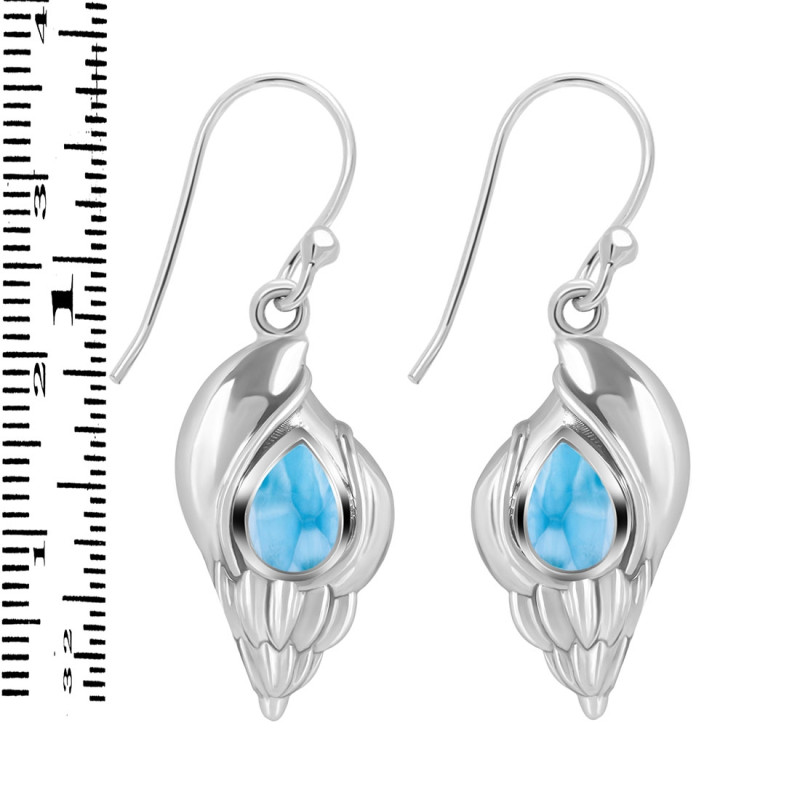 Larimar Shell Earring LAR-RUE-7.