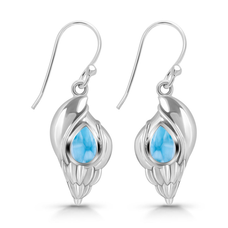 Larimar Shell Earring LAR-RUE-7.