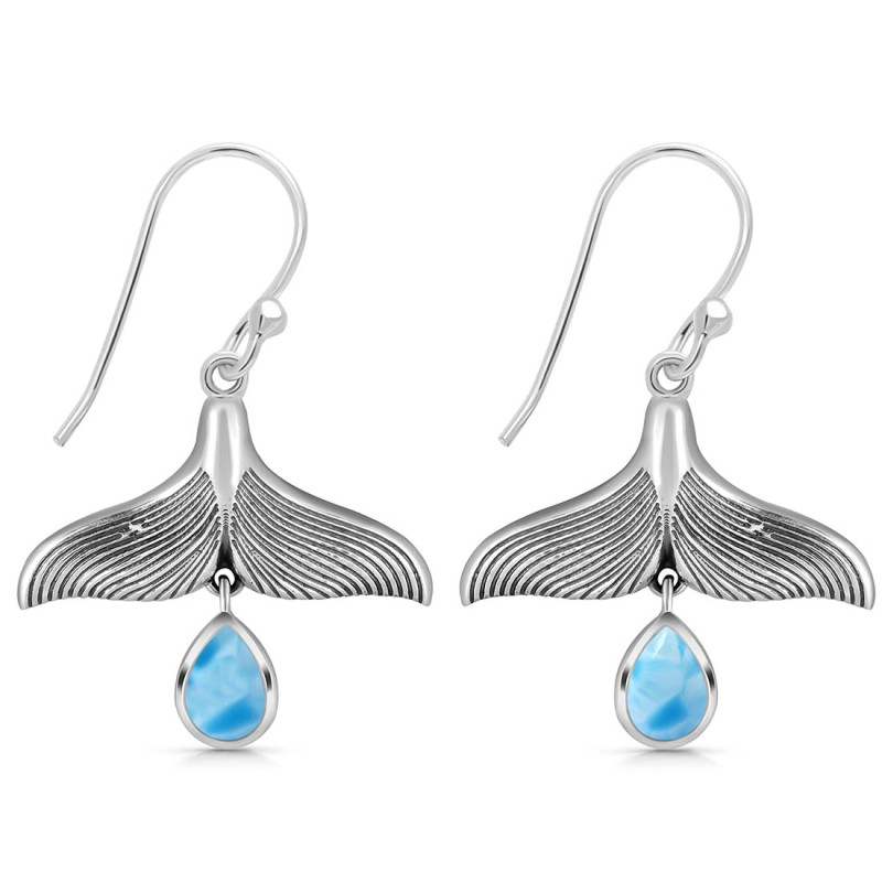 Larimar Whale Tail Earring LAR-RUE-22.