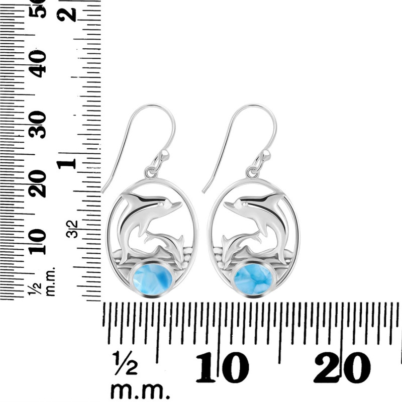Larimar Dolphin Earring LAR-RUE-24.