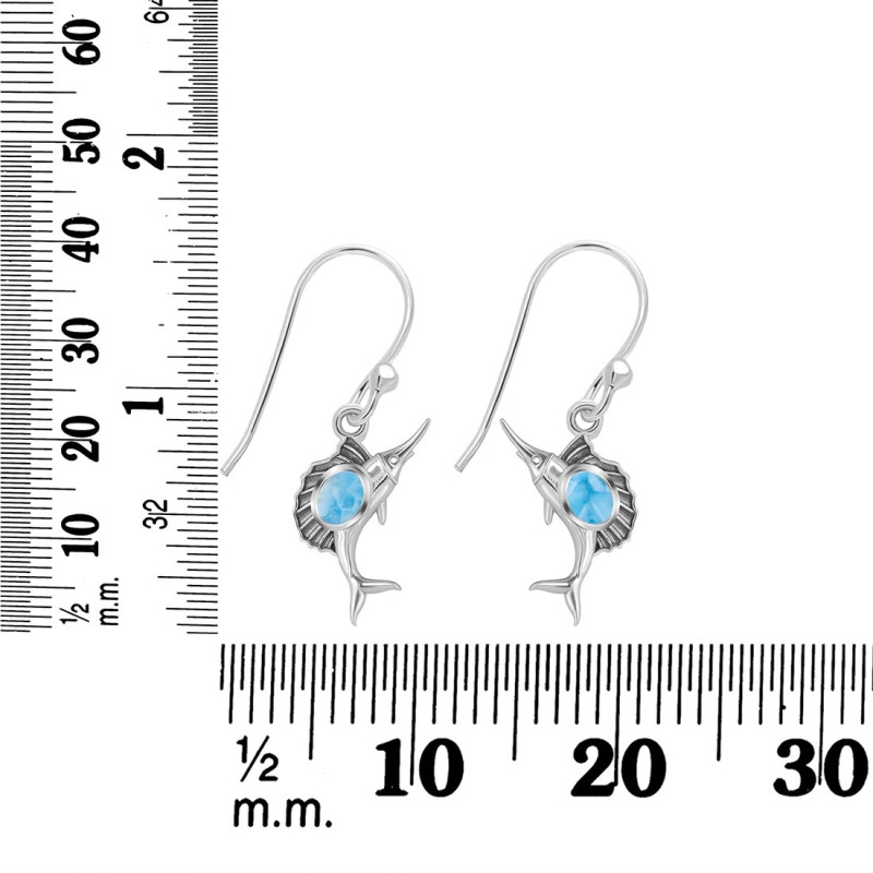 Larimar Sail Fish Earring LAR-RUE-25.