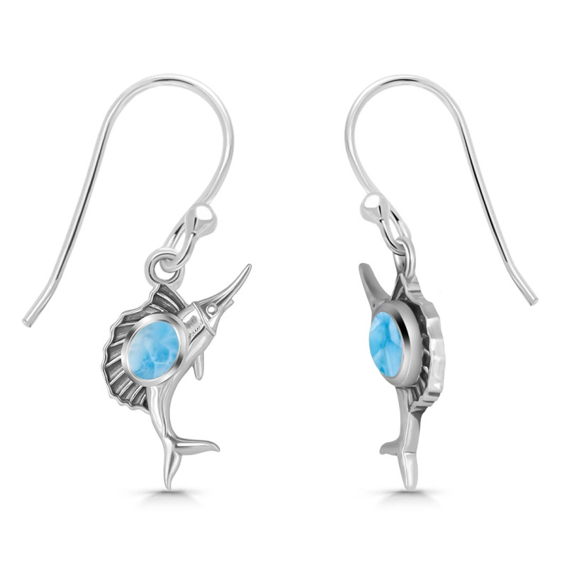 Larimar Sail Fish Earring