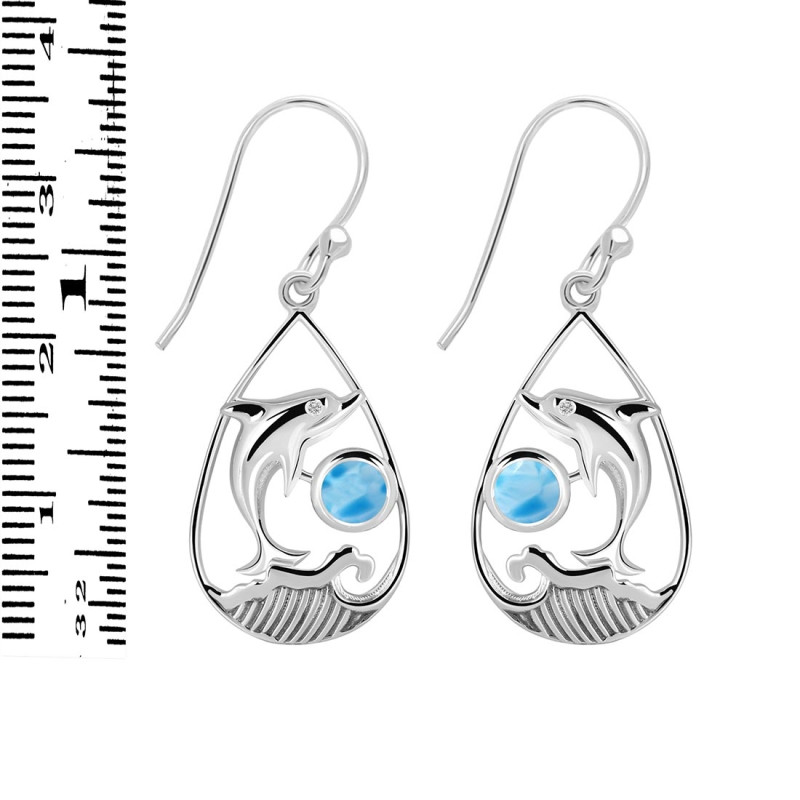 Larimar Dolphin Earring LAR-RUE-26.