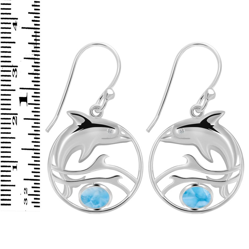 Larimar Dolphin Earring LAR-RUE-27.