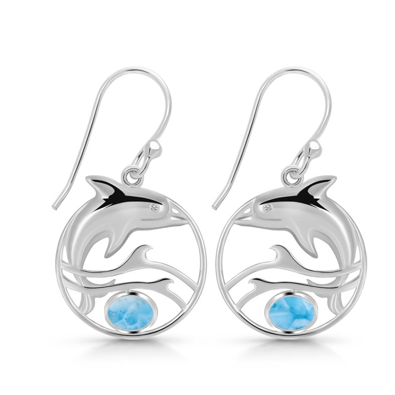 Larimar Dolphin Earring LAR-RUE-27.