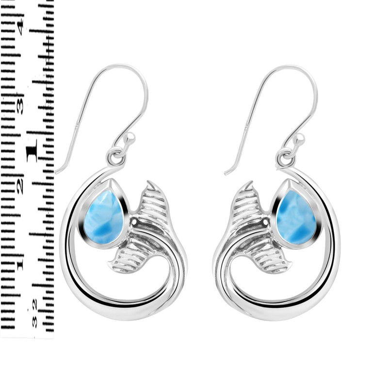 Larimar Whale Tail Earring LAR-RUE-28.