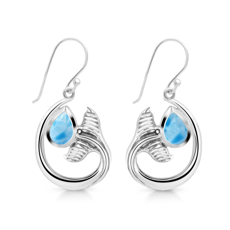 Larimar Whale Tail Earring LAR-RUE-28.