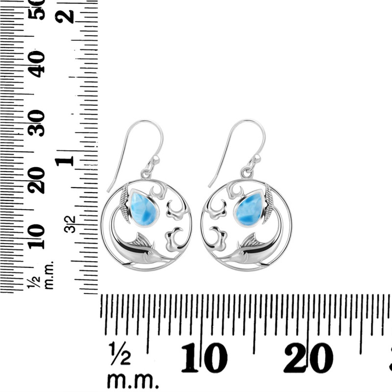Larimar Sail Fish Earring LAR-RUE-32.