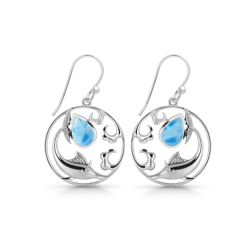 Larimar Sail Fish Earring LAR-RUE-32.