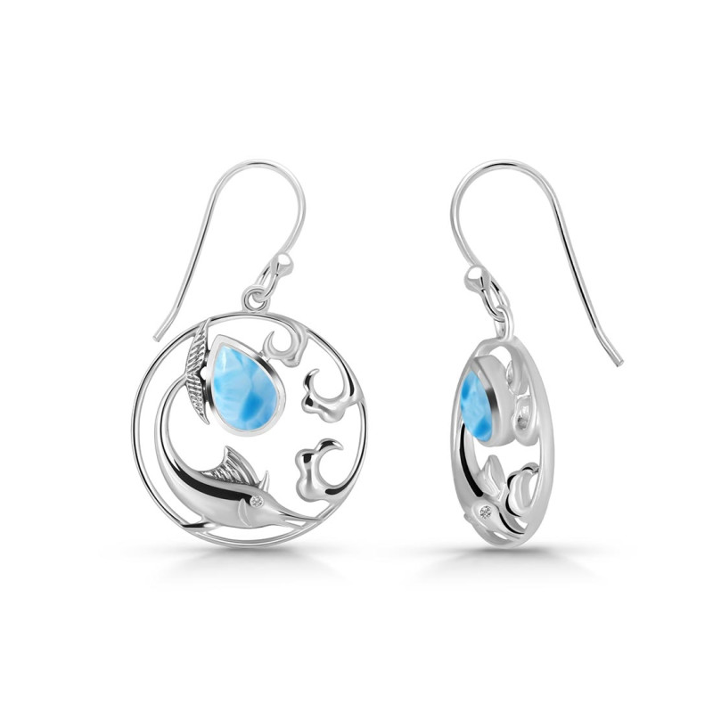 Larimar Sail Fish Earring