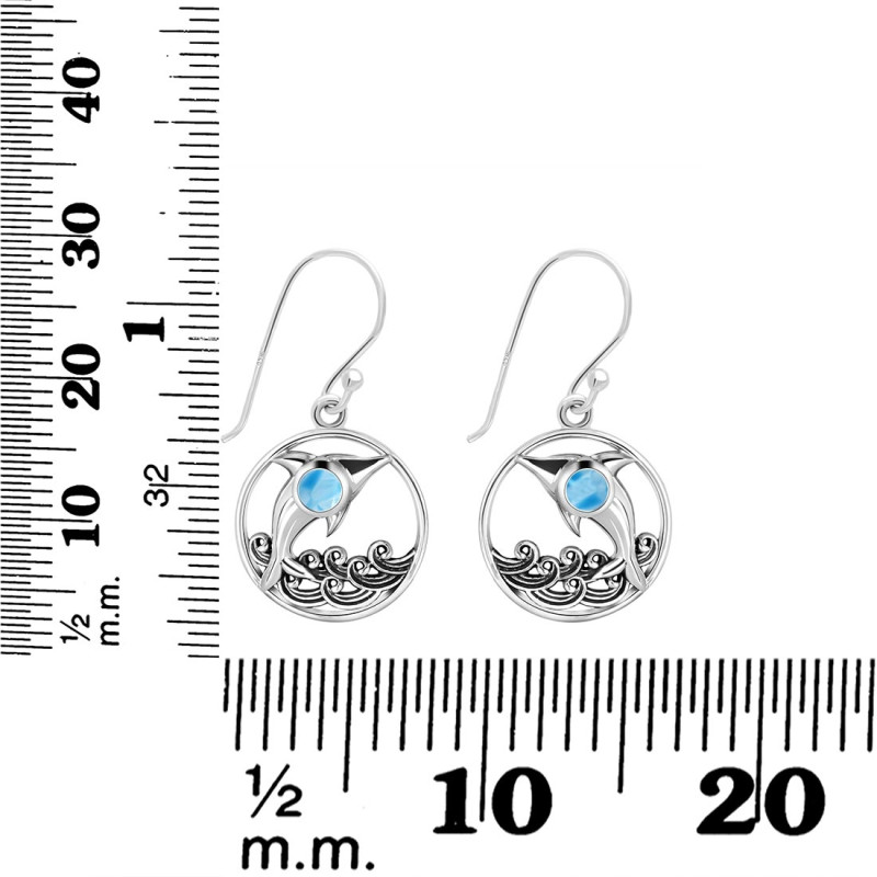 Larimar Dolphin Earring LAR-RUE-33.