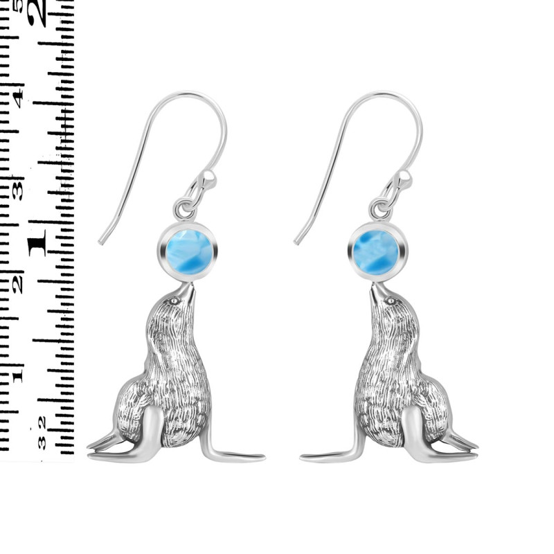 Larimar Seal Earring LAR-RUE-37.