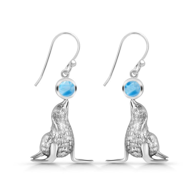 Larimar Seal Earring LAR-RUE-37.