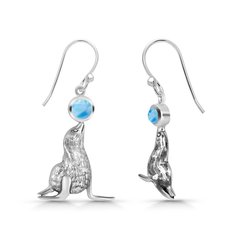 Larimar Seal Earring