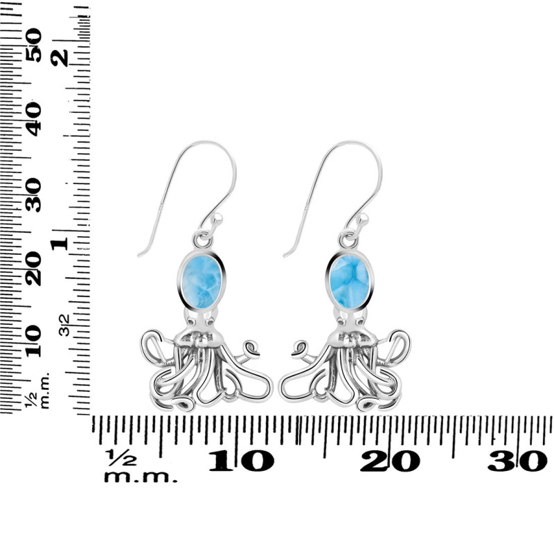 Larimar Octopus Earring LAR-RUE-46.
