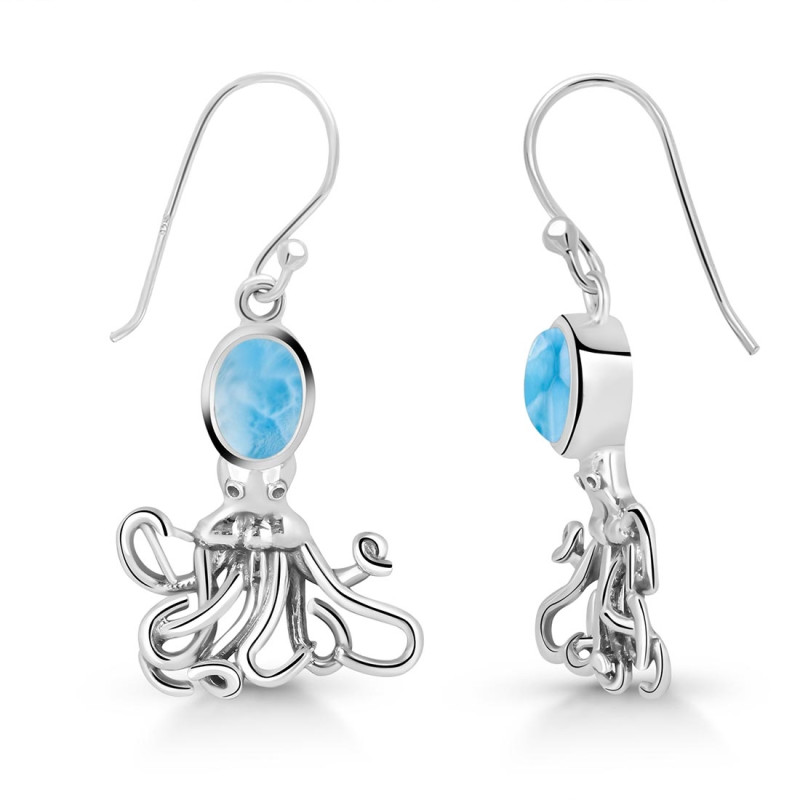 Larimar Octopus Earring