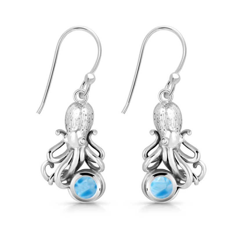 Larimar Octopus Earring LAR-RUE-48.