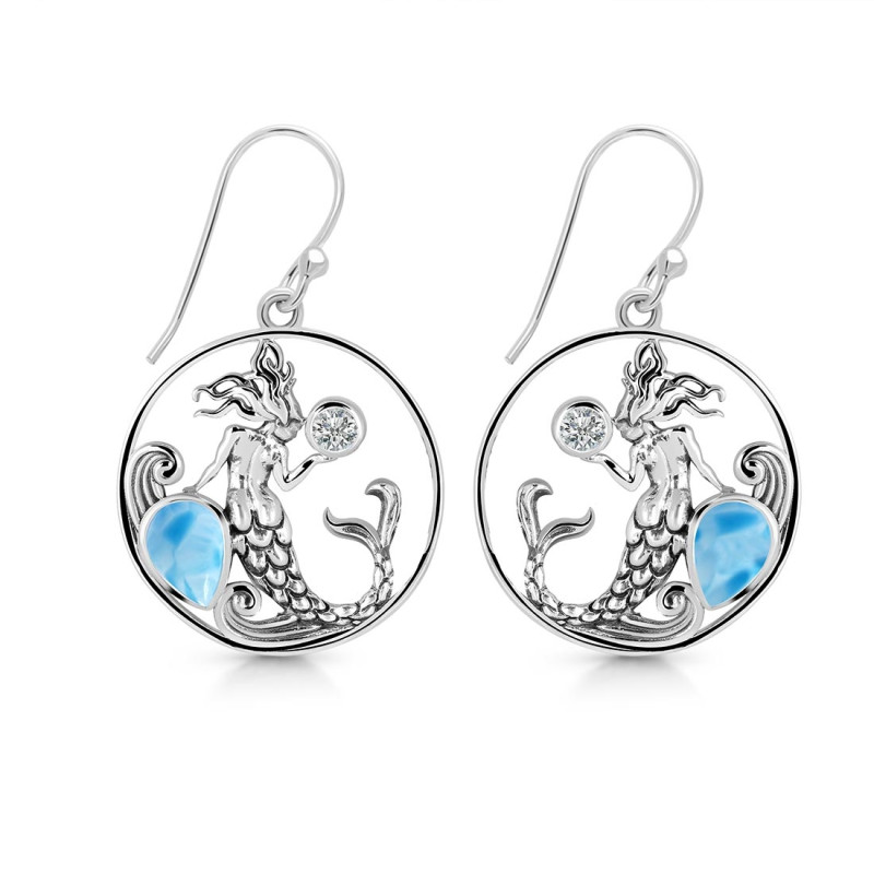 Larimar & Blur Topaz Mermaid Earring LAR-RUE-57.
