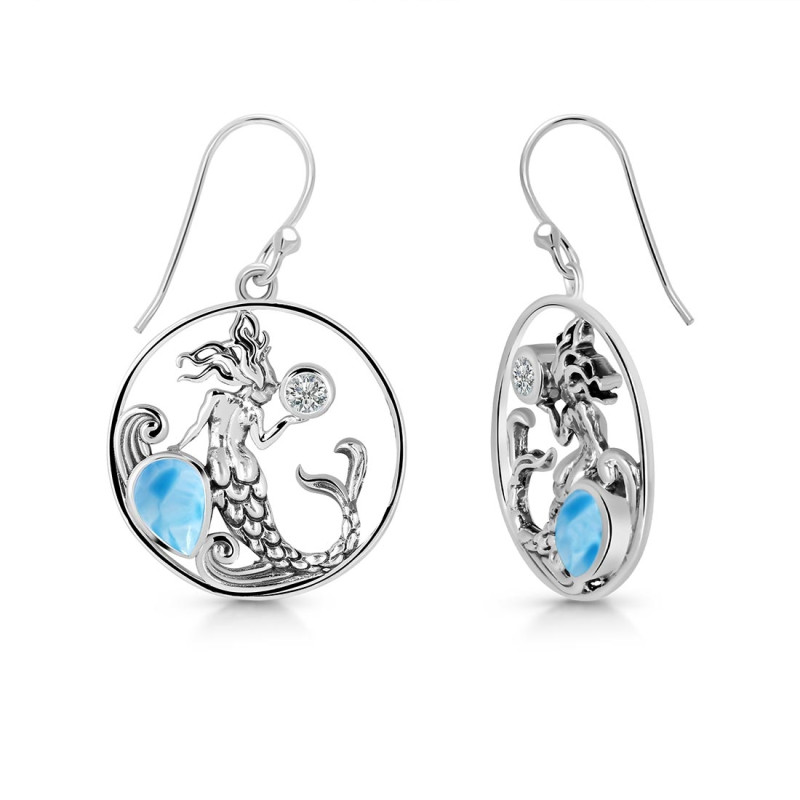 Larimar & Blur Topaz Mermaid Earring