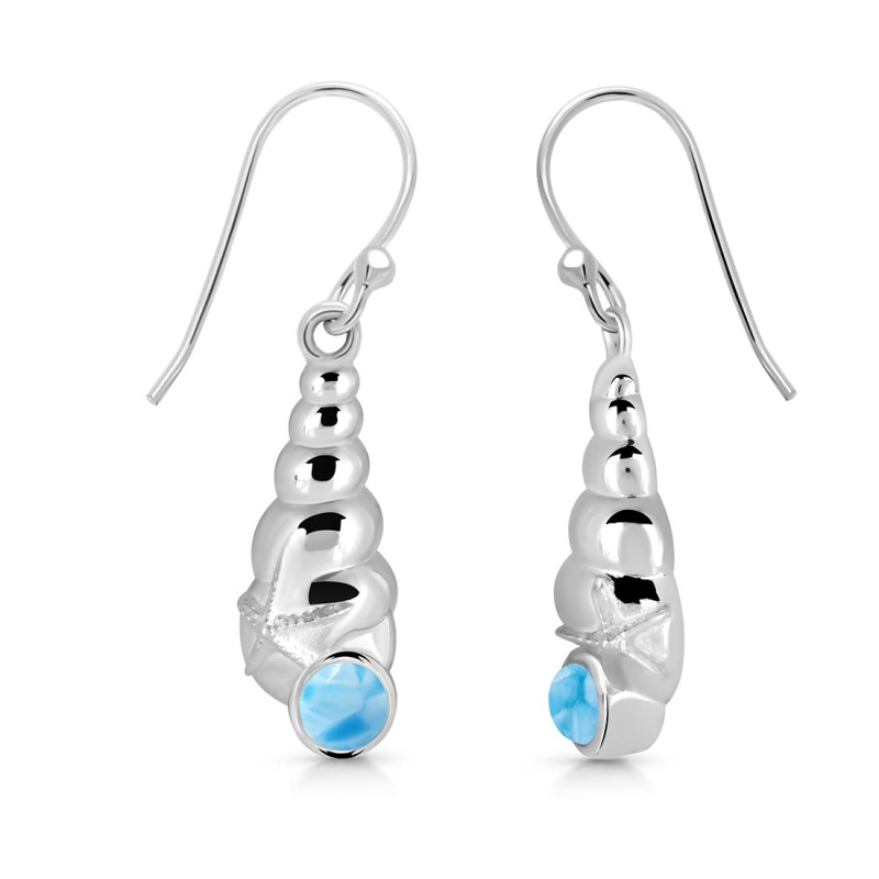 Larimar Shell Earring