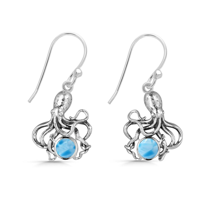 Larimar Octopus Earring LAR-RUE-65.