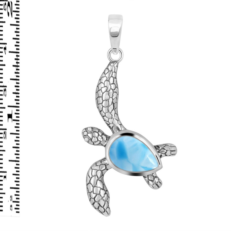 Larimar Turtle Pendant LAR-RUP-3.