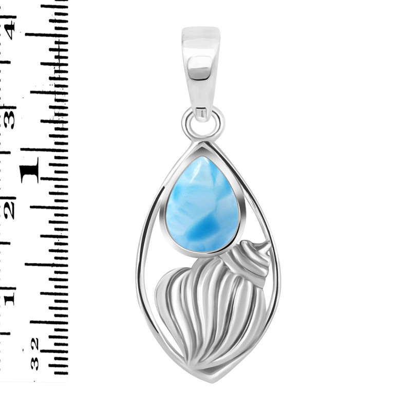 Larimar Shell Pendant LAR-RUP-6.
