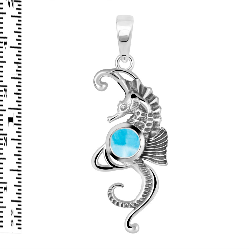 Larimar Sea Horse Pendant LAR-RUP-11.
