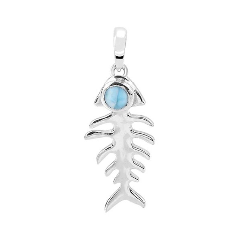Larimar Fish Bone Pendant LAR-RUP-17.