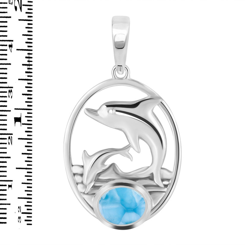Larimar Sea & Dolphin Pendant LAR-RUP-24.