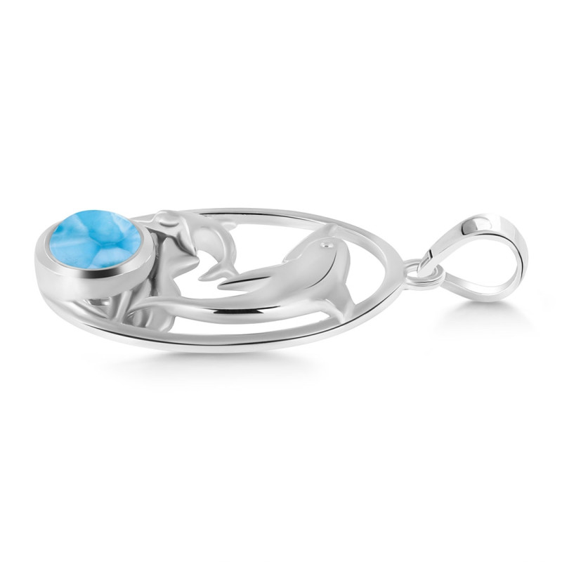 Larimar Sea & Dolphin Pendant