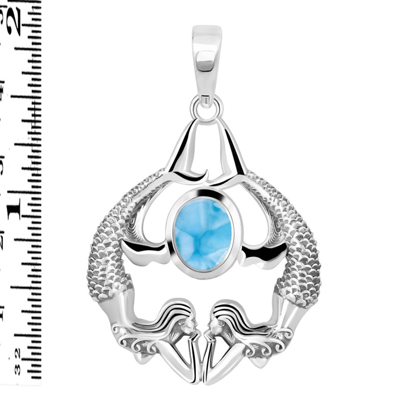Larimar Mermaid Pendant LAR-RUP-38.