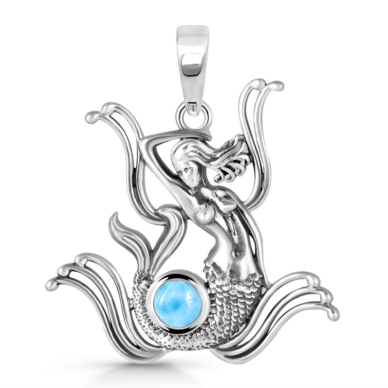Larimar Mermaid Pendant LAR-RUP-39.
