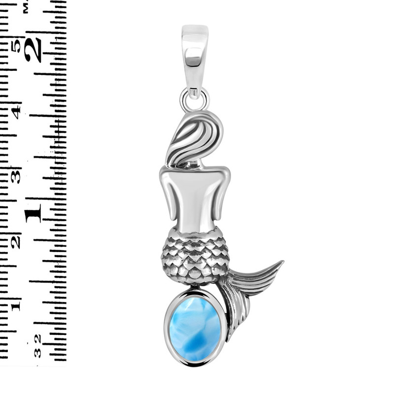 Larimar Mermaid Pendant LAR-RUP-43.