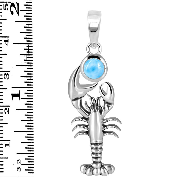 Larimar Lobster Pendant LAR-RUP-45.
