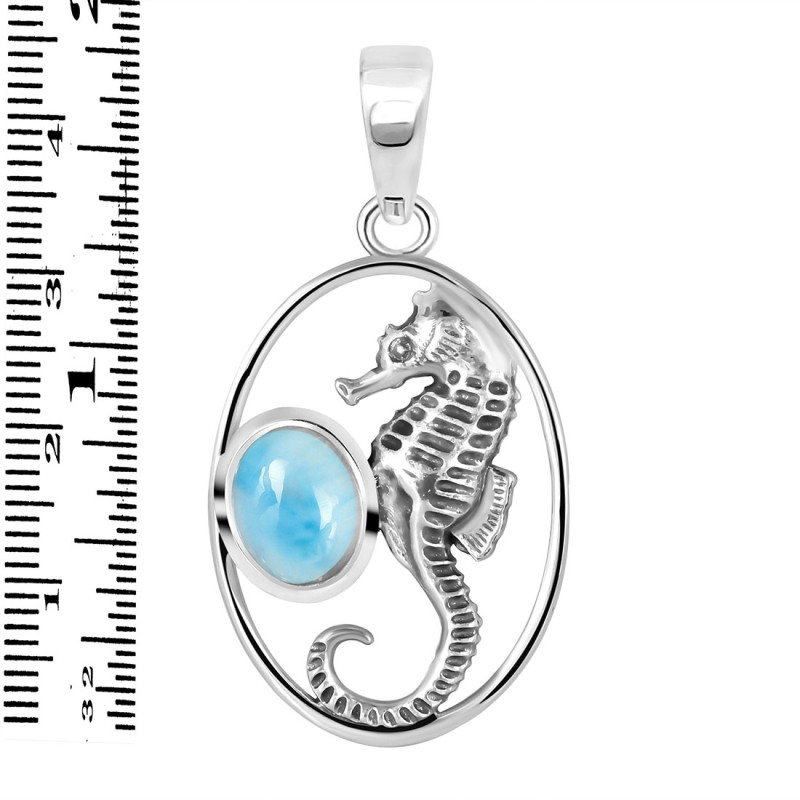 Larimar Sea Horse Pendant LAR-RUP-5.