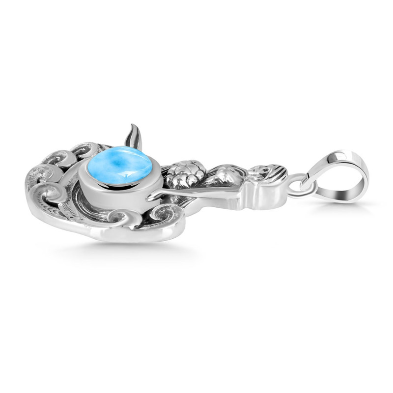 Larimar Mermaid & Waves Pendant