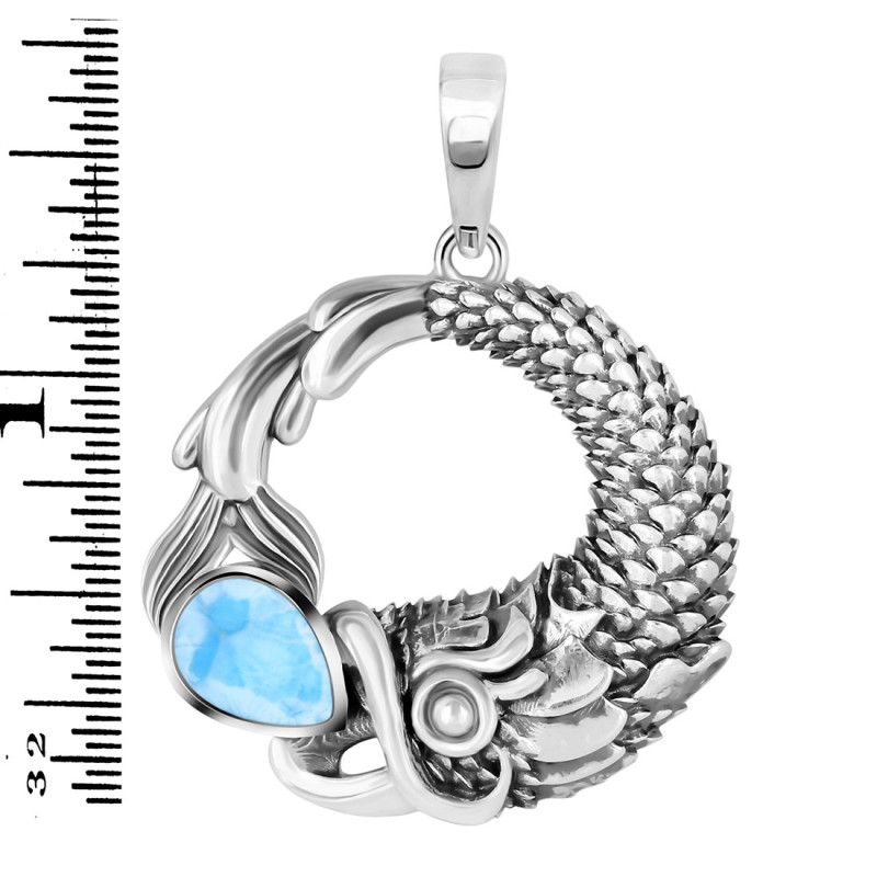 Larimar Fish Pendant LAR-RUP-56.