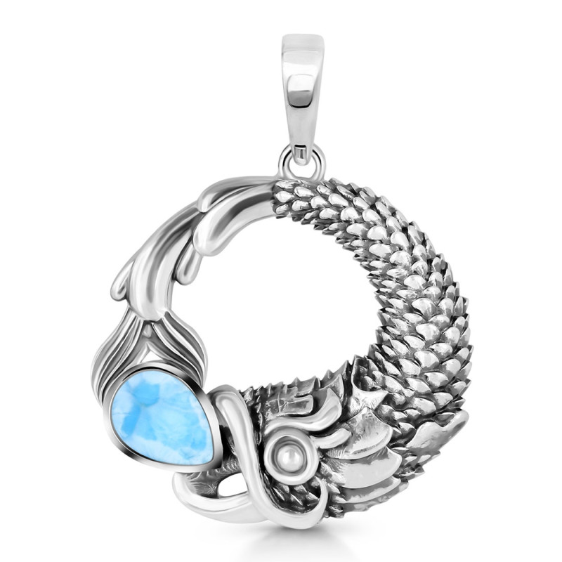 Larimar Fish Pendant LAR-RUP-56.