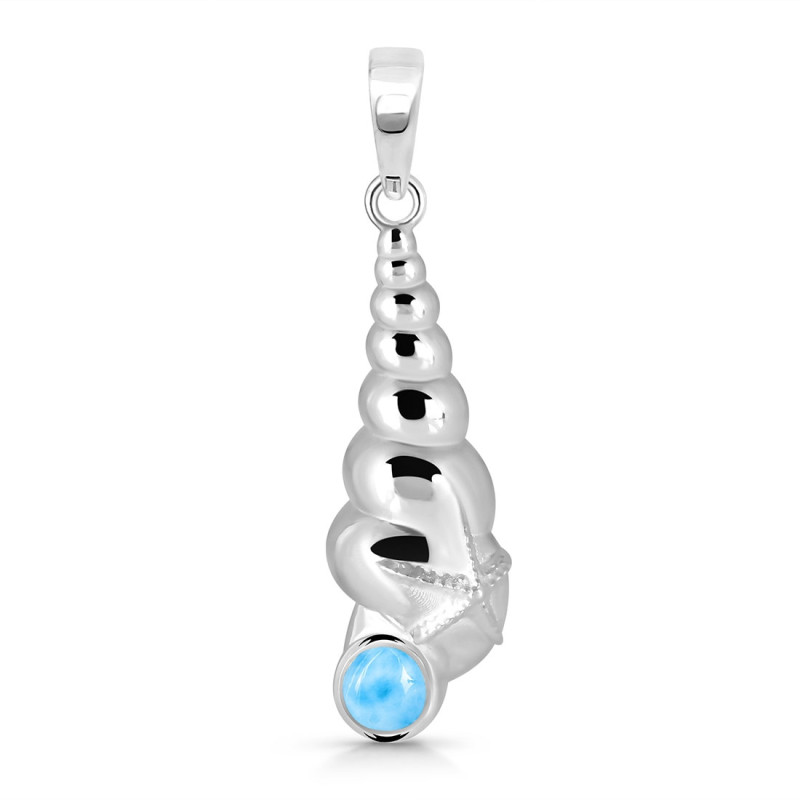 Larimar Shell & Star Fish Pendant LAR-RUP-60.
