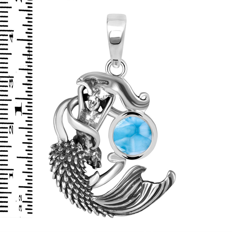 Larimar Mermaid Pendant LAR-RUP-63.