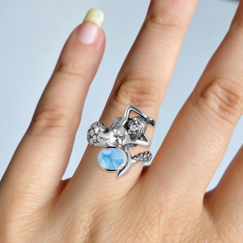 Larimar Mermaid Ring LAR-RUR-3.