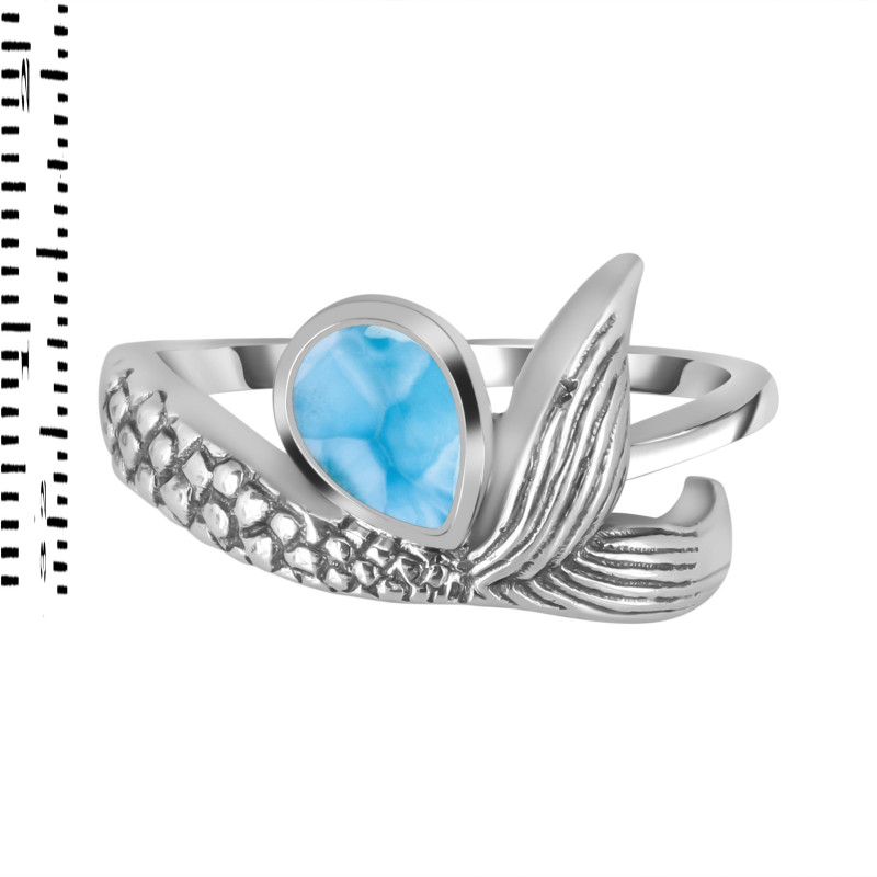 Larimar Mermaid Tail Ring LAR-RUR-8.