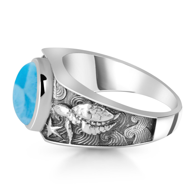 Larimar Sea Horse & Turtle & Star Fish Ring